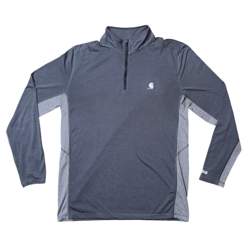 Carhartt Force Extremes Mens Medium Relaxed Fit Quarter Zip Pullover Grey 102585 - Picture 1 of 11